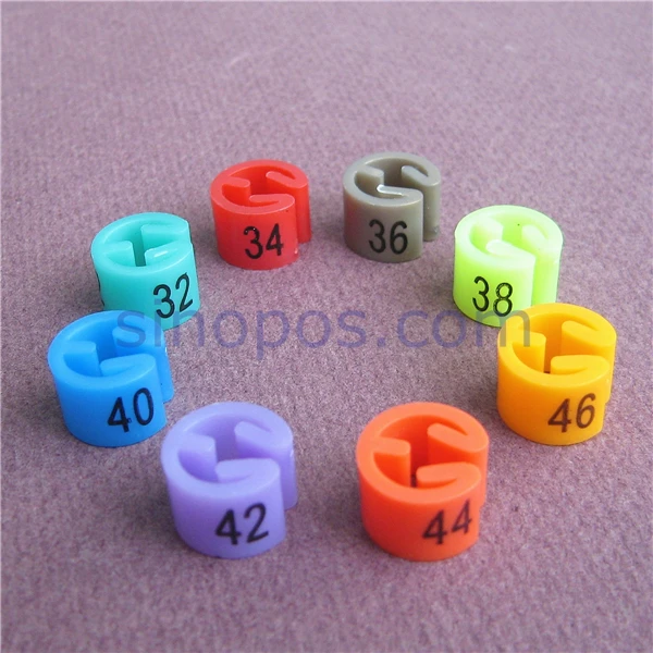 Набор пластиковых маркеров размера #3 для вешалок размеры s разные цвета