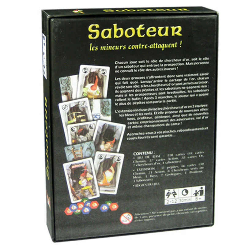 Saboteur Board Game 1+2 Version/Saboteur1 Version Jeu De Base+Extension With English Instructions Family | Спорт и развлечения