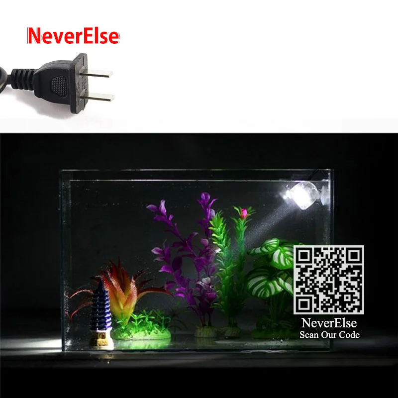 US Plug White color Аквариумный погружной светодиодный светильник, Точечный светильник, лампа с поворотом на 180 градусов, светильник для аквариума, подводное ночное ландшафтное украшение - Цвет: US Plug White color