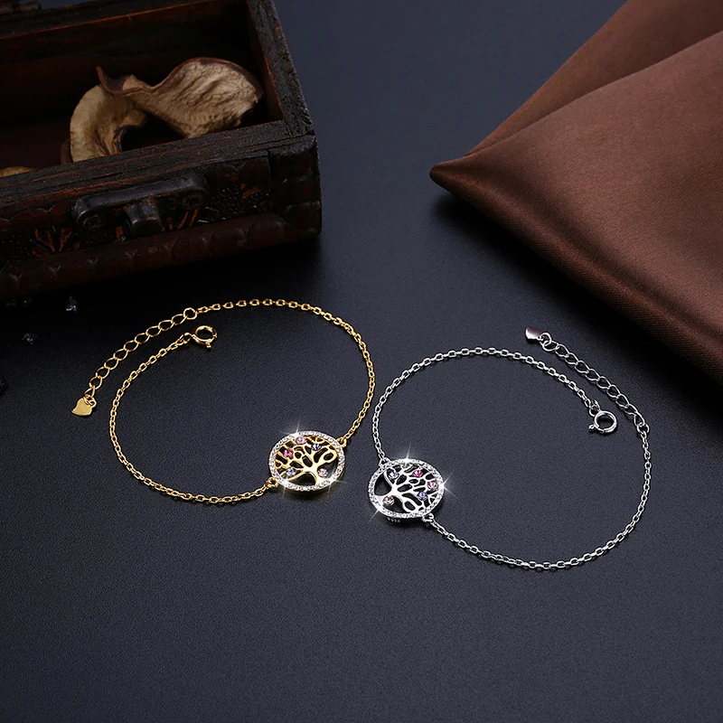 Браслет цепочка женский из серебра 925 пробы с кристаллами Swarovski|Гибкие и жесткие