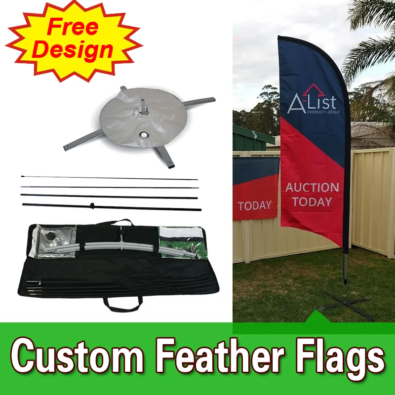 

Free Design Free Shipping Double Sided Cross Base Feather Flag Banner Cheap Sign Flag Promo Flags Banners Feather Banner Stands