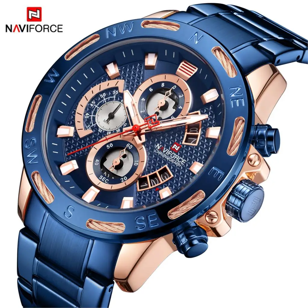 

2022 NAVIFORCE Fashion Mens Watches Top Luxury Brand Military Male Clock Analog Quartz Watch Men Sport Chronograph Watch
