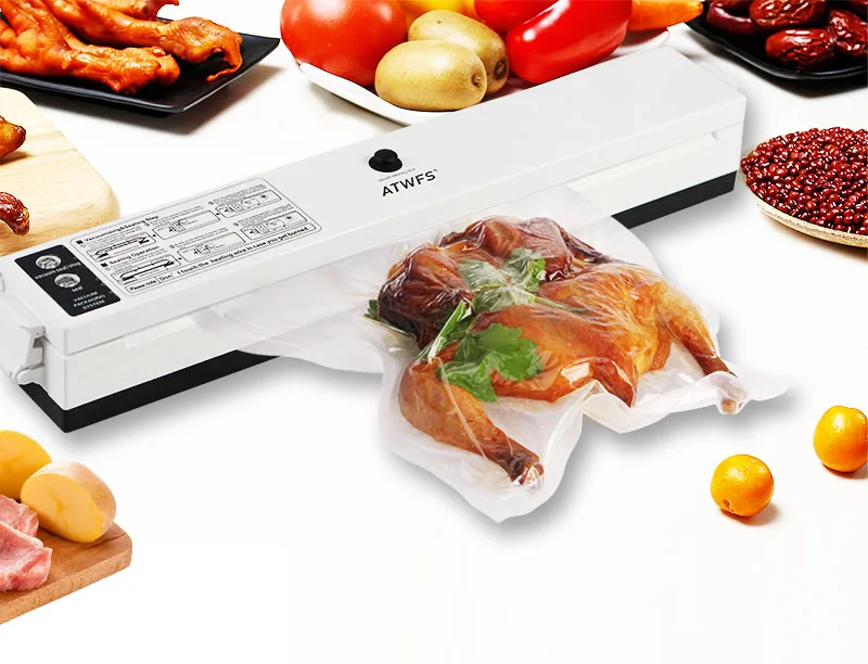 ATWFS вакуумный упаковщик для пищевых продуктов, упаковочная машина для хранения, кухонный вакуумный контейнер, упаковщик для пищевых продуктов с 15 упаковочными пакетами