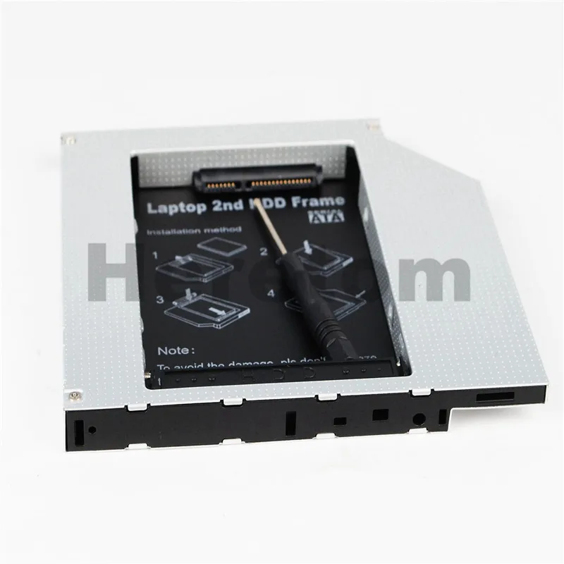 Heretom алюминиевый Универсальный IDE SATA 12,7 мм 2-ой HDD Caddy для ноутбука DELL hp ACER BENQ ASUS DVD DC-ROM Оптический отсек