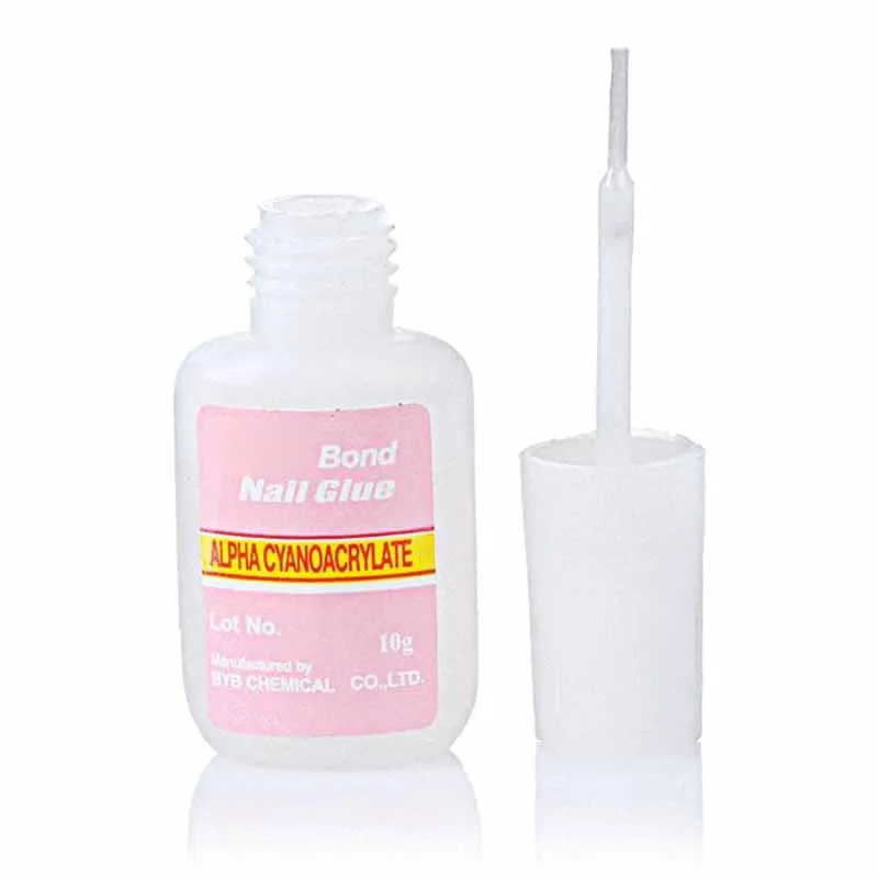 

10g Fast Drying Nail Glue with Brush Strong sticky glue for False French Tips Glitter Acrylic Nail Art Decoration Adhesive