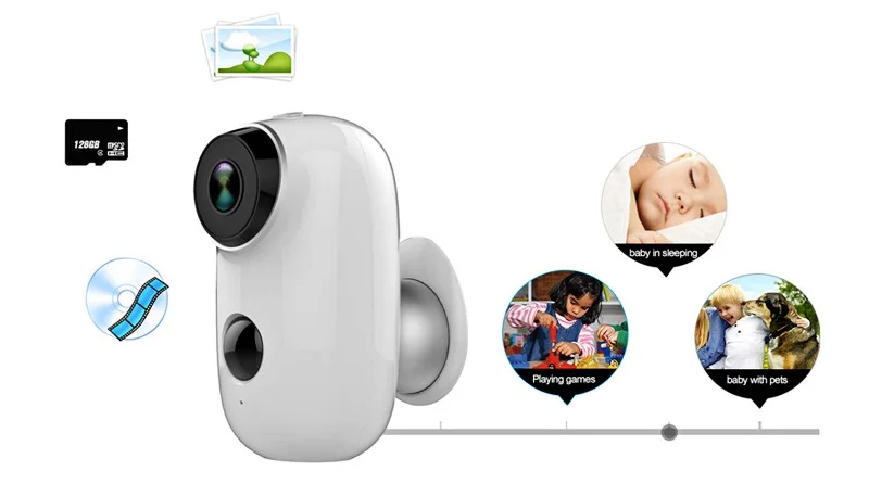 Wouwon, беспроводная, WiFi, батарея, ip-камера, уличная, внутренняя, IP65, защита от атмосферных воздействий, охранное наблюдение, CCTV камера, умная сигнализация