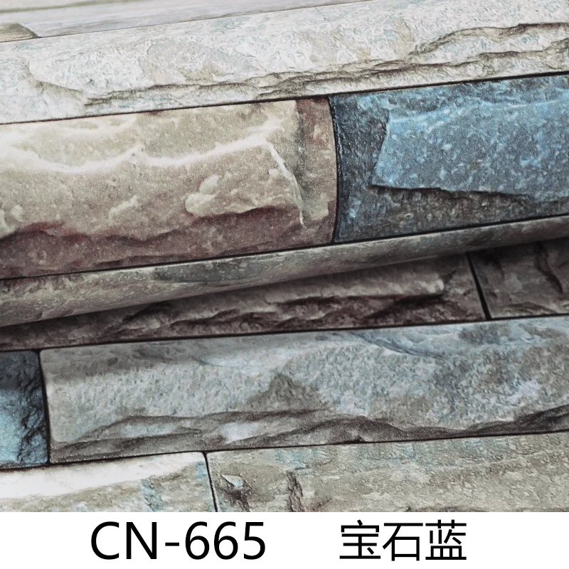 CN-665 Толстые красочные 3D кирпичные стены бумаги культуры кирпича имитация мрамора камень гостиной фон стены бумаги рулон виниловой стены бумаги - Цвет: CN-665