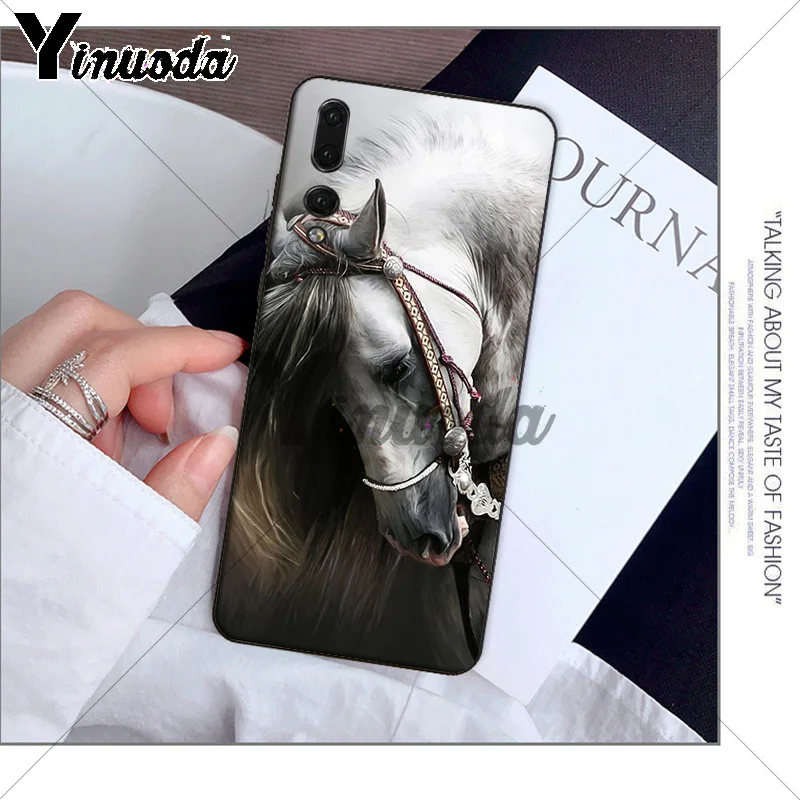 Yinuoda андалузская лошадь черный мягкий чехол для телефона Huawei P10 plus 20 pro P20 lite mate9 10