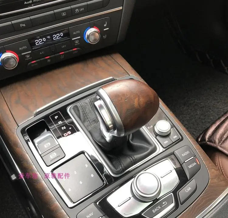 Для Audi 2013 2015 A6L OEM черный из натуральной кожи Шестерни ручка переключения гандбол