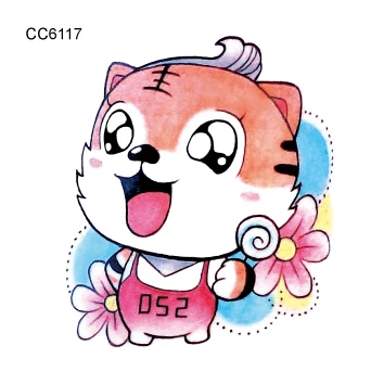 CC6117 Мультфильм тату Единорог для детей милый лошадь собака олень поддельные татуаж детей временные водостойкий боди-арт татуировки стикер - Цвет: CC6117