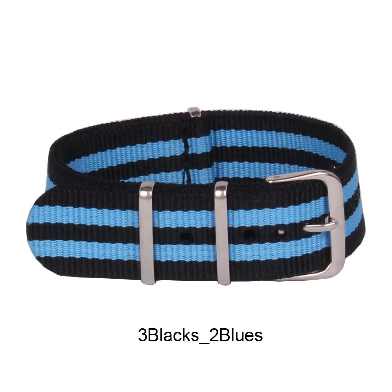 Buy2 Get 10% OFF) 24 mm Cambo Black Blue bracelet Watch Army nato fabric Nylon watchbands Strap Bands Buckle belt 24mm Wholesale | Наручные