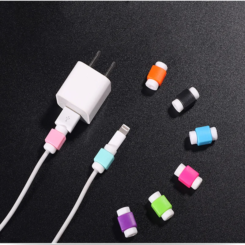 Силиконовый USB кабель протектор наушников провода шнур Защитная крышка данных зарядное устройство линия защитный рукав для Apple iphone 6 7 8 plus