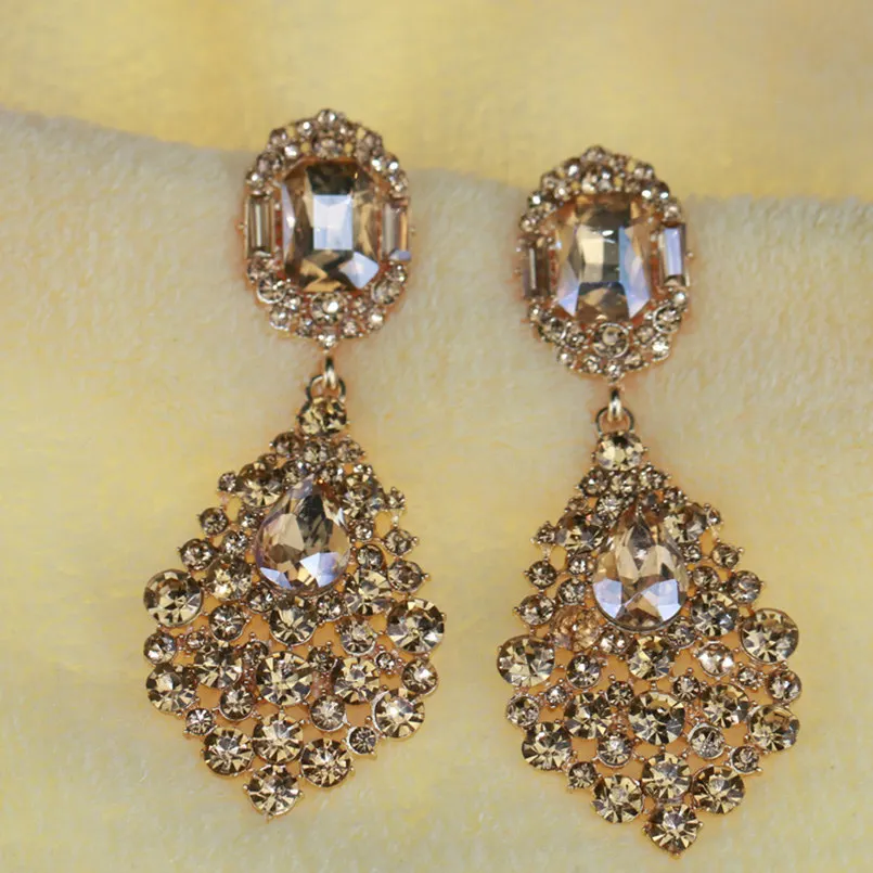 Женские Кластерные Стразы MANILAI модные серьги с кристаллами цвета шампанского для