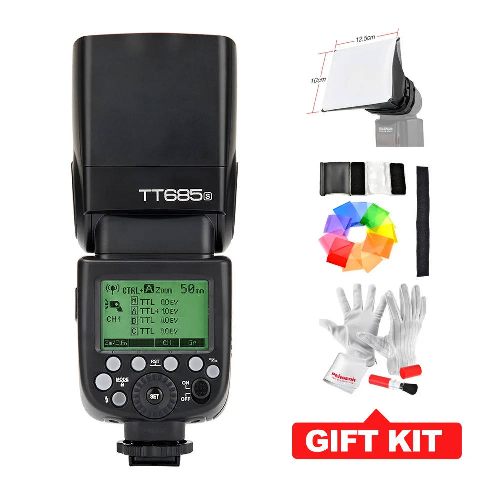 Фотовспышка Godox TT685S Speedlite Flash светильник GN60 1/8000s HSS ttl+ X1T-S Flash Trans mi tter(mi Shoe) для sony A58 A7RII A7II A99 A7R - Цвет: TT685S Flash Only