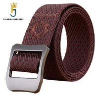 fajarina unisex quality alloy smooth buckle canvas casual styles straped patchwork nylon belts for men 95 125cm length cbfj0033