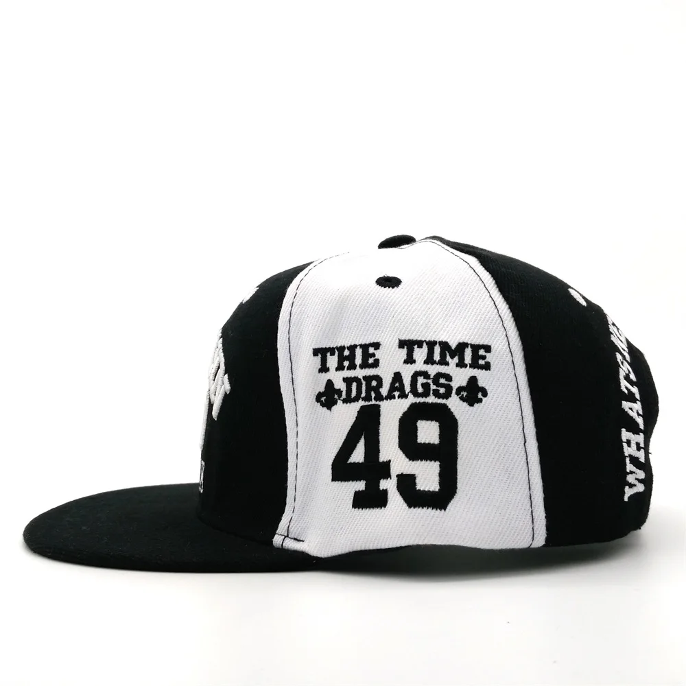 Мужские бейсболки бейсбольные шапки Minhui черные и белые в стиле хип хоп с буквами