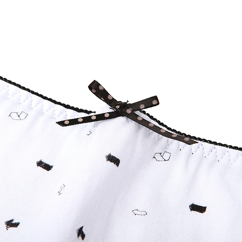 5 шт./лот хлопковые трусики сексуальные женские трусы мягкие с милым бантом