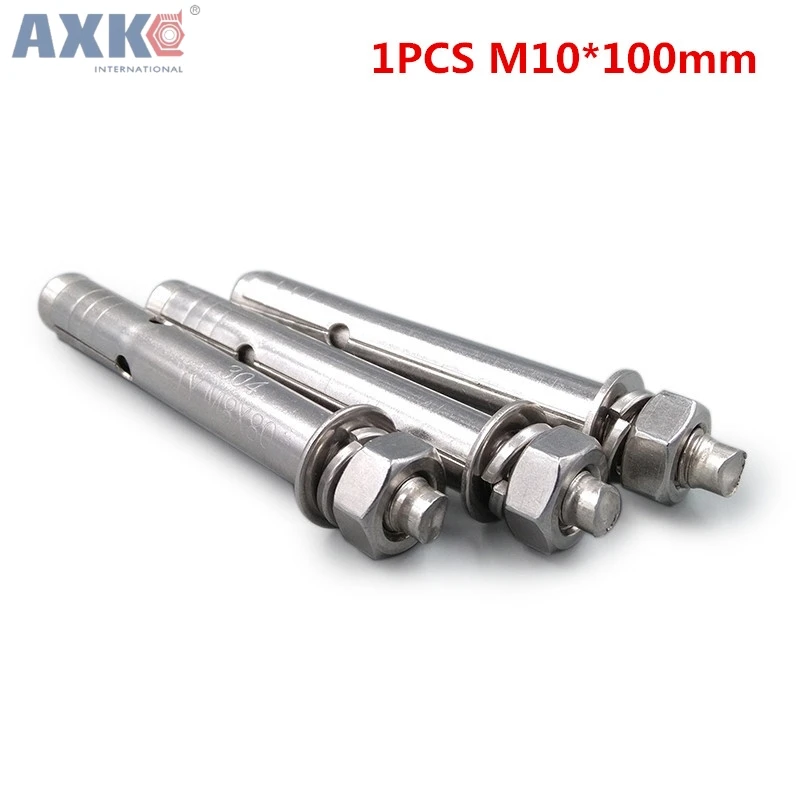 AXK 1pcs M10X100 mm M10*100 304 stainless steel expansion bolt screw Ceiling house lizard screws | Обустройство дома