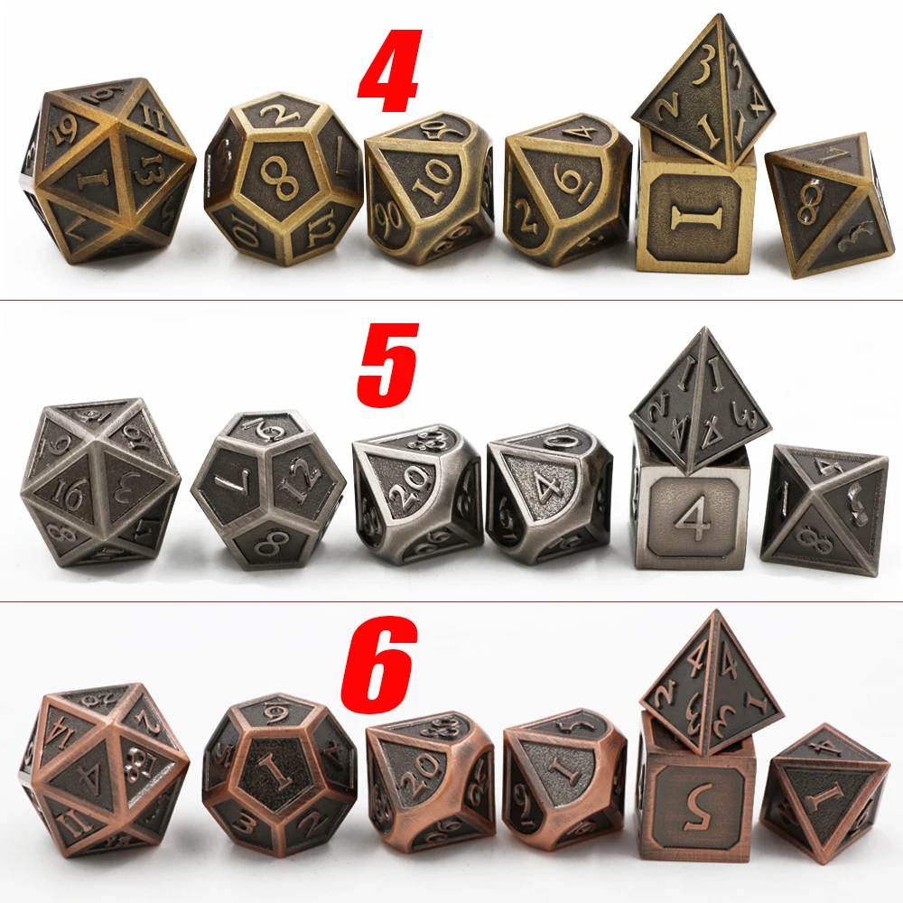 IMDG 7 шт./компл. креативная РПГ игра кости многогранные металлические DND новый