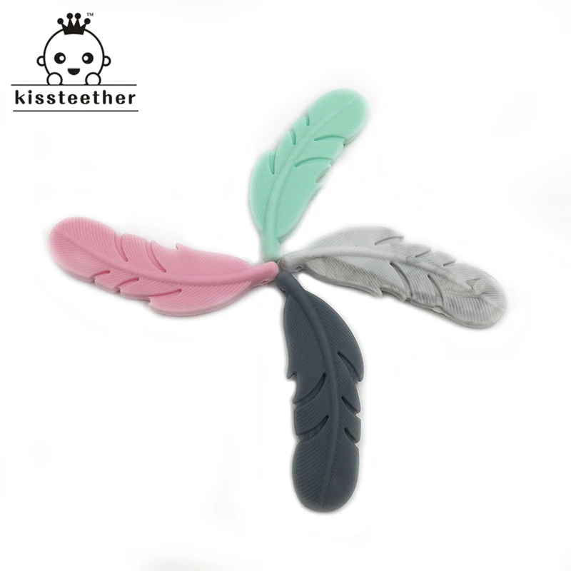 

5.5cm*1.5cm(2.16"*0.59") Angel Wing Teether Chew Silicone Teether Pendant Feather Wing Pendant Jewelry Silicone Teether Pendant
