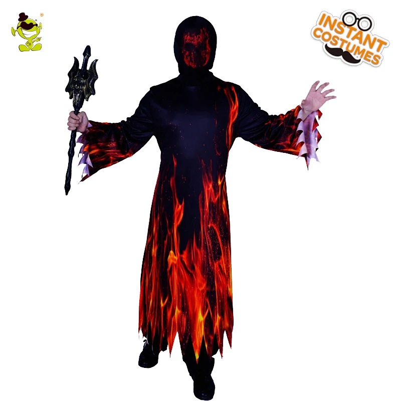 

Halloween Men's Fire Costume Halloween Cosplay Costumes Party Purim Role Play Fancy Dress for Adult Male