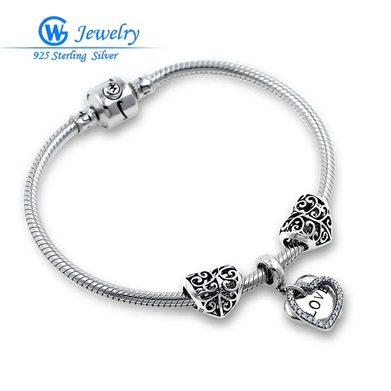 

Женский браслет из серебра 925 пробы с надписью «Love Forever»