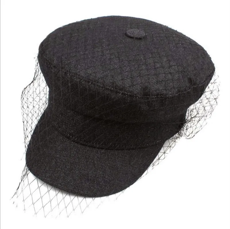 oZyc Autumn octagonal hats for women flat military baseball cap ladies solid caps women casual  Mesh denim berets hat gorra