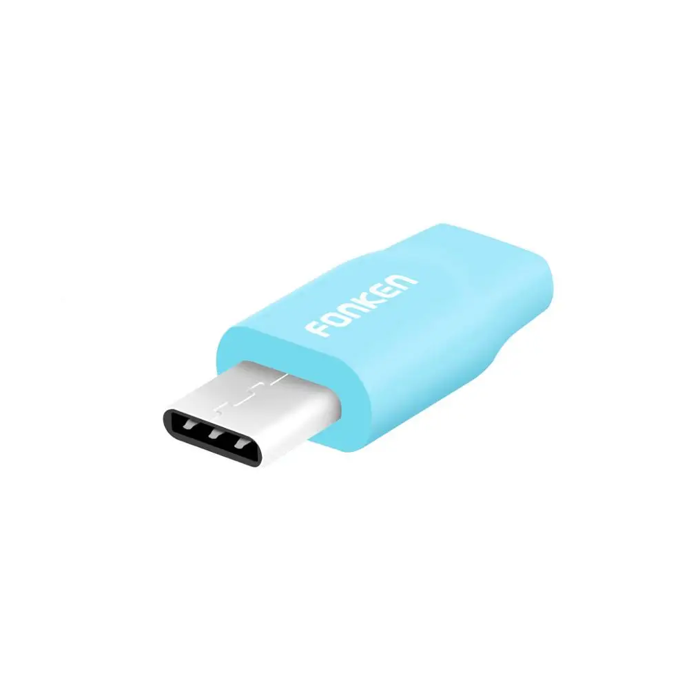FONKEN usb type-C конвертер Micro USB к USB C адаптер Универсальный Тип C адаптер USB кабель Разъем для мобильных телефонов Кабели - Цвет: Blue plug