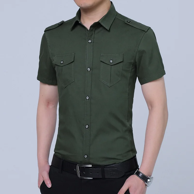 2018 Summer Solid Casual Men Shirts Short Sleeve Turn Down Collar Slim Plus Size M-XXXXL Hot Sale New Brand Men's | Мужская одежда