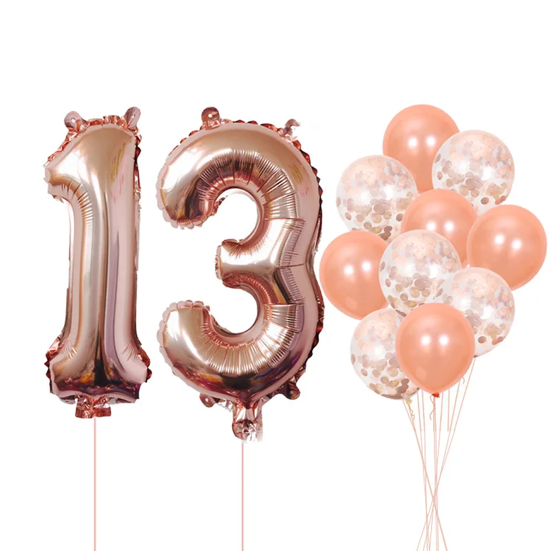 1316th 18th 21th шар цвета розового золота сладкий комплект конфетти баллоны мальчик и