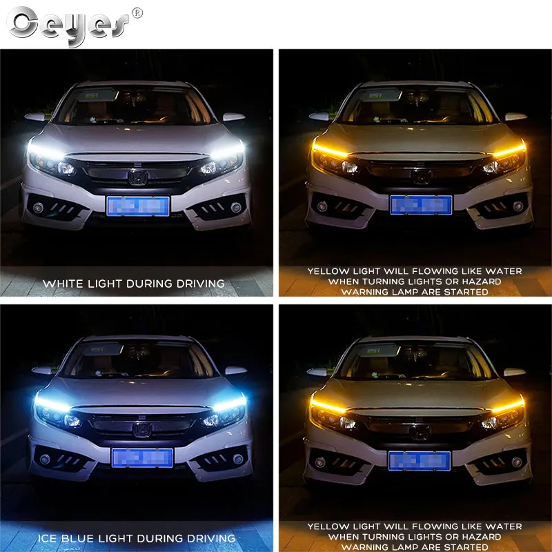 Ceyes автомобиля 12V DRL Габаритные огни Светодиодный тюнинг универсальные