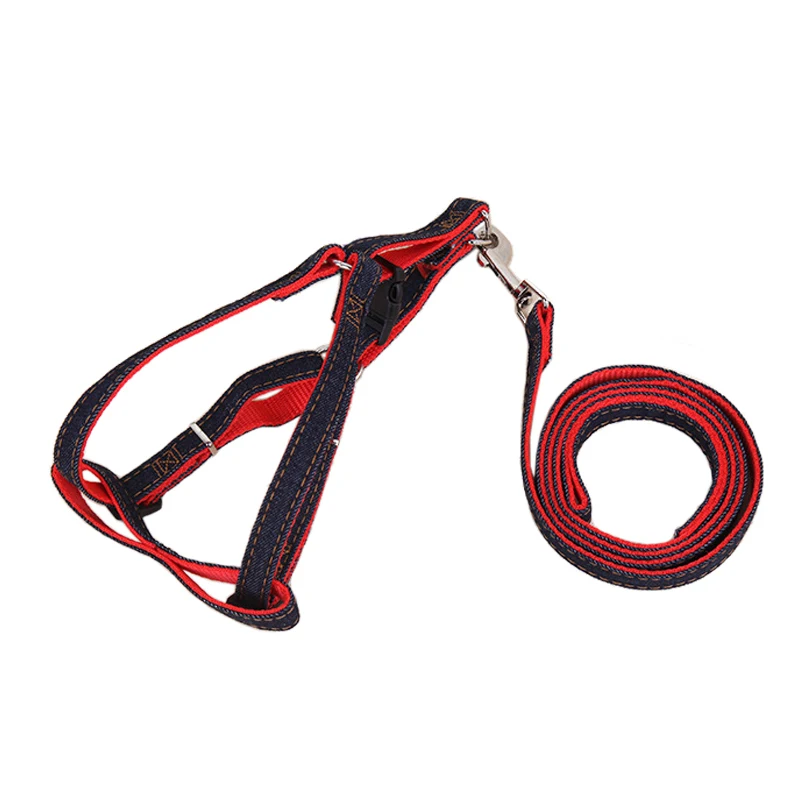 Ремень для собак и кошек регулируемый поводок из денима 4 размера дрессировки