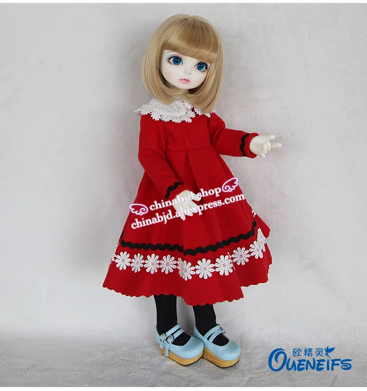 BJD SD Кукла Одежда 1/4 длинная красная зимняя юбка для Luts Iplehouse переключатель RL Кукла тело кукла аксессуары YF4-52