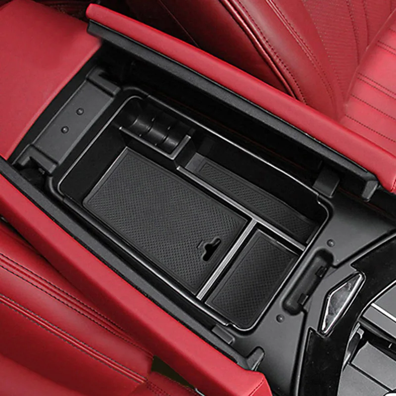Central Armrest Storage Box Cover Trim ABS Car Organizer for Maserati Ghibli Levante 2014-17 NJ88