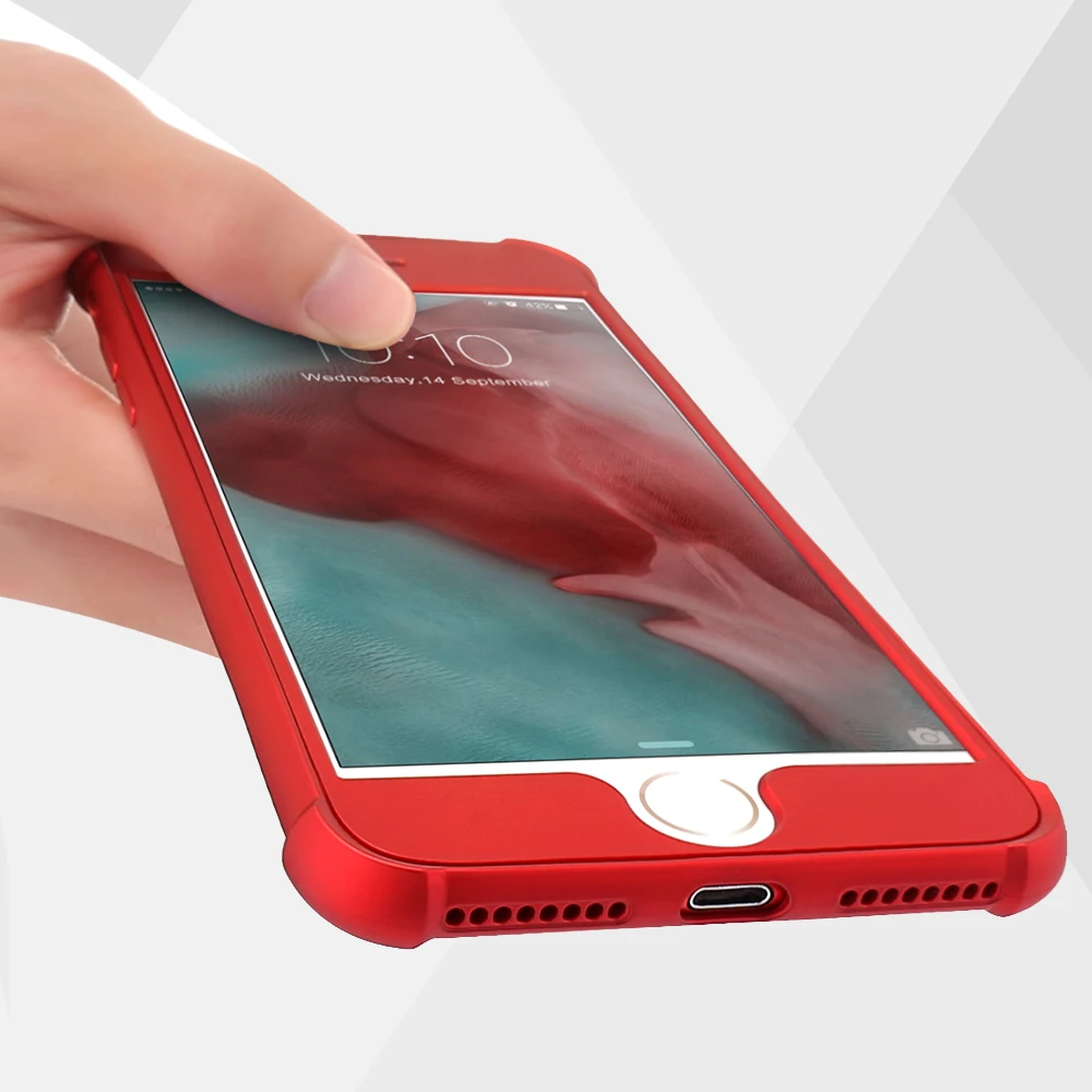 FLOVEME чехол с полным покрытием на 360 градусов для iPhone 6 6S 8 7 Модный 2 в 1