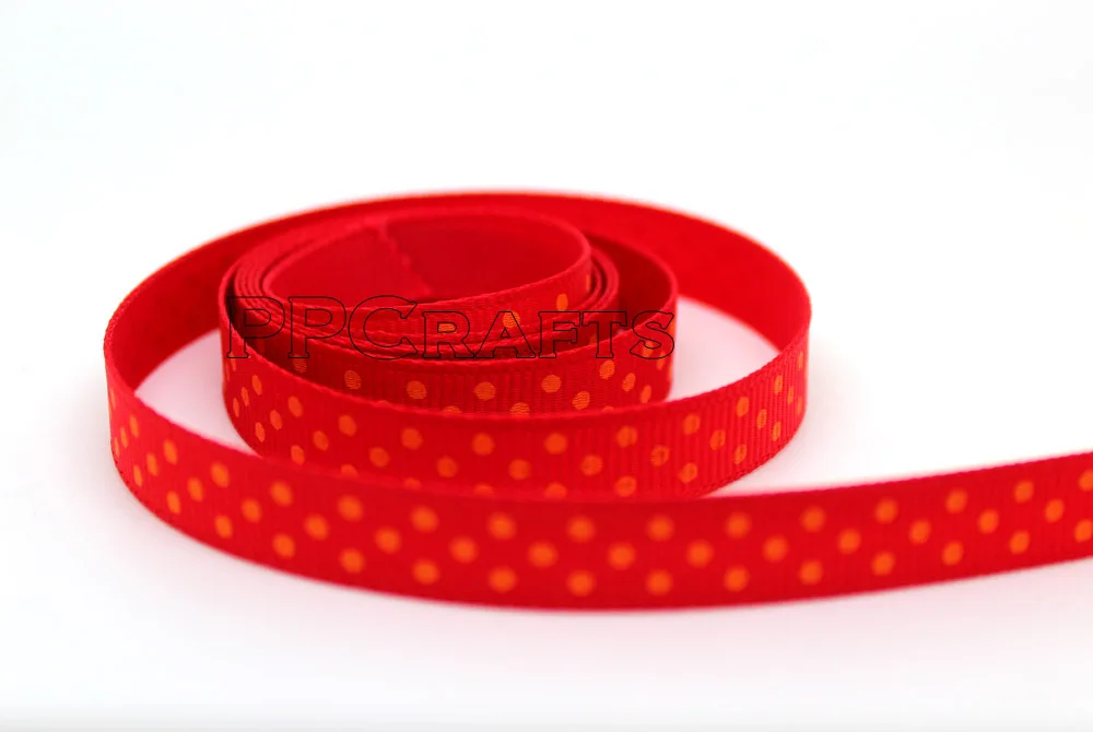 

PPC205 Grosgrain лента с принтом в горошек 3/8 "9 мм 50 ярдов/рулон