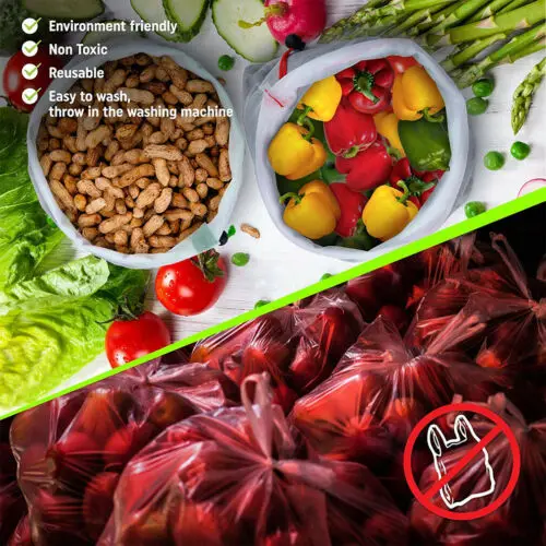12 шт многоразовые сетки производят мешок для нулевых отходов фруктов Veg