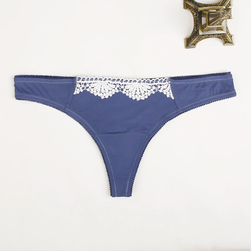 Женские удобные стринги с вышивкой украшенные цветами мягкое нижнее белье в