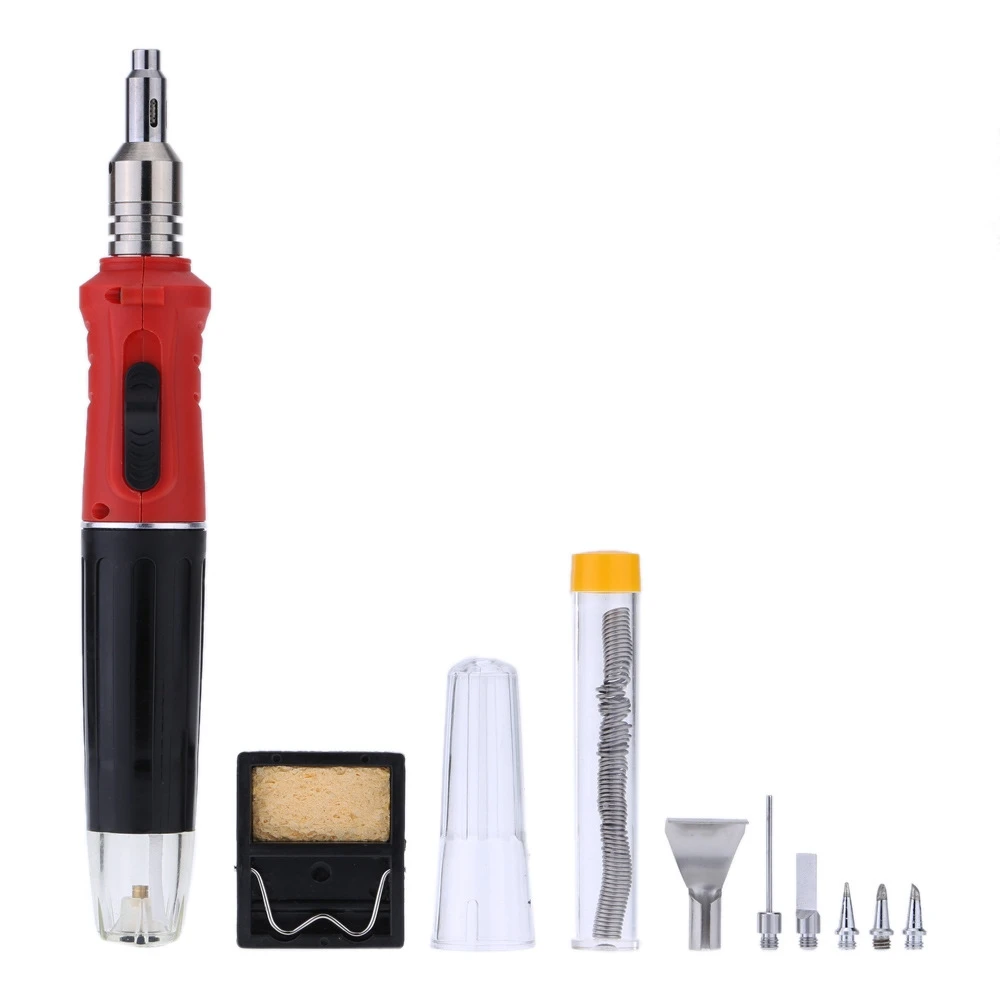 

10 in 1 Automatic Ignition Butane Soldering Iron Kit Cordless Welding Torch Tools Kit Electric Gas Soldering Set Blow Torch Pen