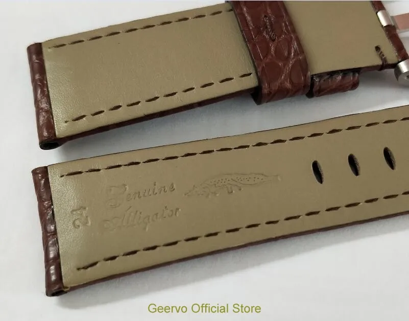 Ремешок для часов 24 мм коричневый ремешок из натуральной кожи крокодила с