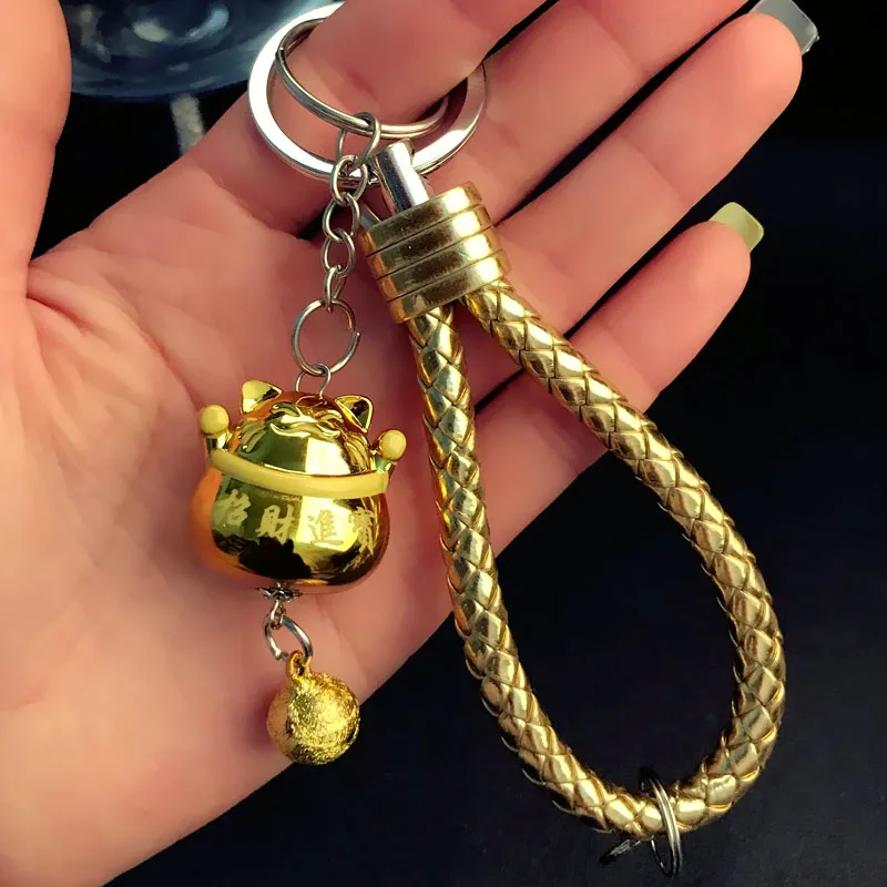 

Dolls Toy Lucky Fortune Leather Cat Anime Cute Diy Women's designer keychains Keyring Holder Fashion New Gift For Her