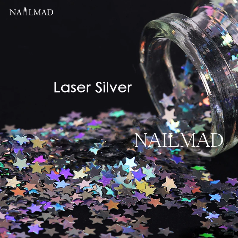 Блестка для ногтей NailMAD Star голографическая блестящая основа маникюрные