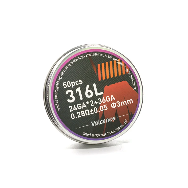 50 шт. катушки Volcanee A1 NI80 SS316L Alien Fused Clapton готовая катушка нихромовая для электронной