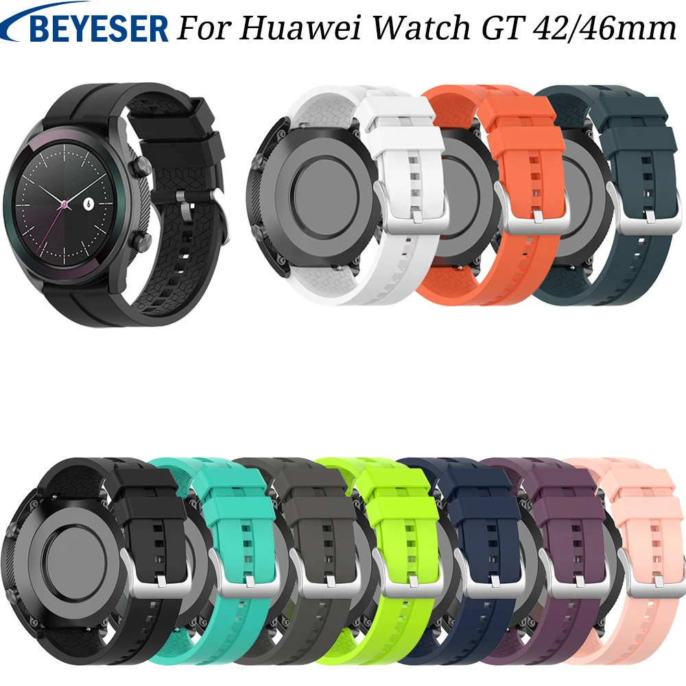 

Band for Huawei Watch gt 42mm 46mm silicone wriststrap Bracelet watchband for Samsung Gear S 2 S3 Frontier sport strap 20 22mm