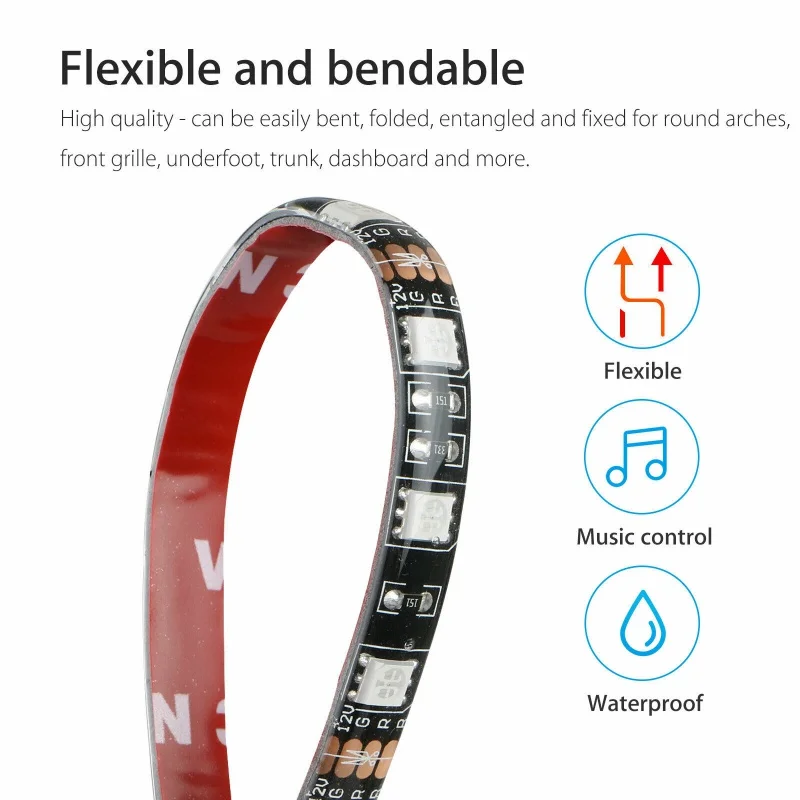 Светодиодная лента RGB для подсветки автомобиля неоновый комплект нижнего белья с