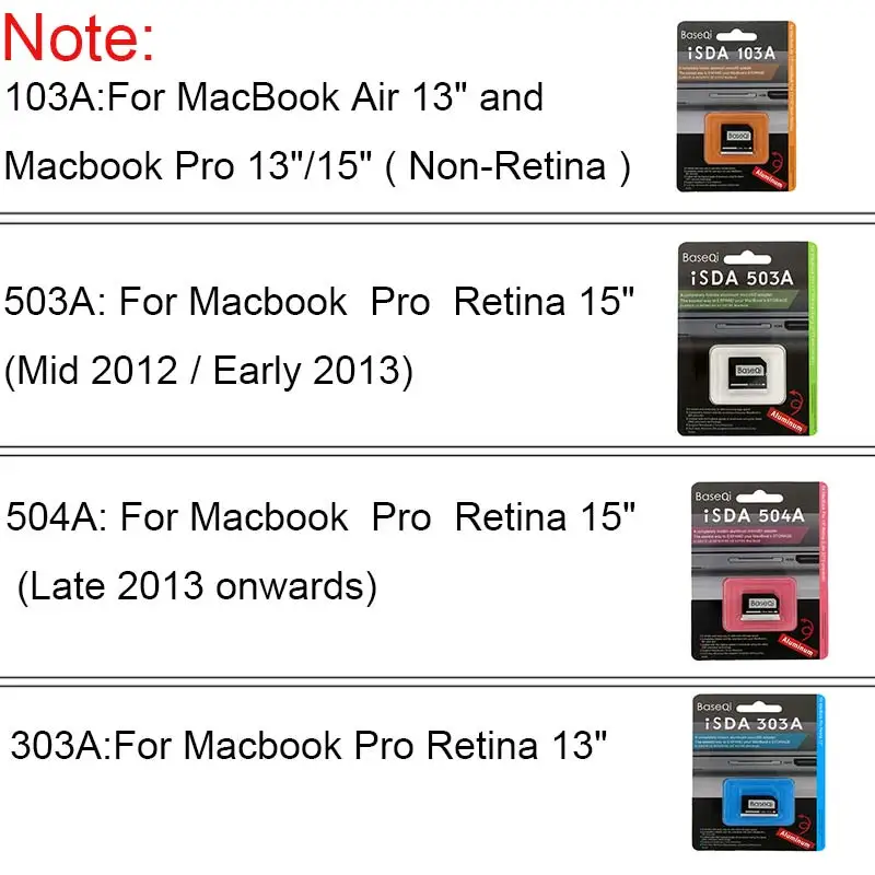 Адаптер BASEQI для чтения карт памяти TF невидимый флеш накопитель MacBook Air 13 &quotи Pro Retina