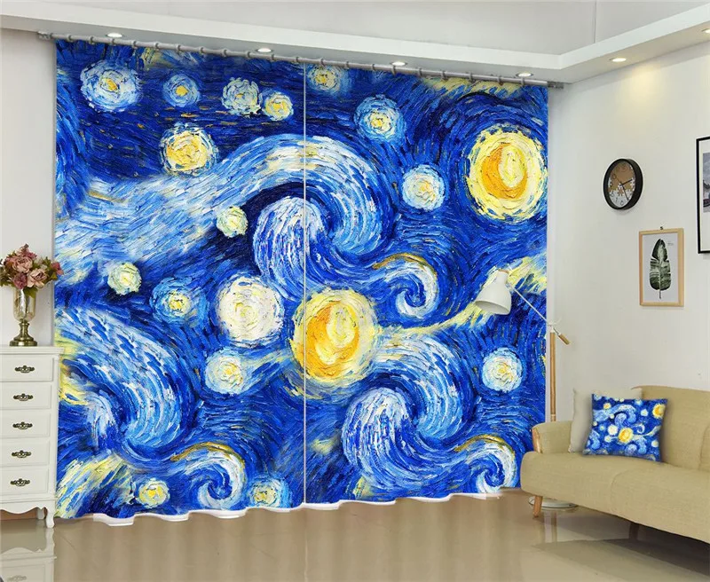 

blue Curtain Luxury Blackout 3D Window Curtains For Living Room office Bedroom Cortina Drapes Rideaux Customized size pillowcase
