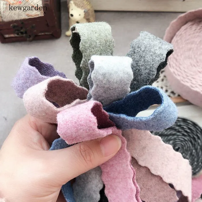 Kewgarden DIY бант хлопковая лента с волнистыми краями шерстяные атласные ленты 25 мм 1
