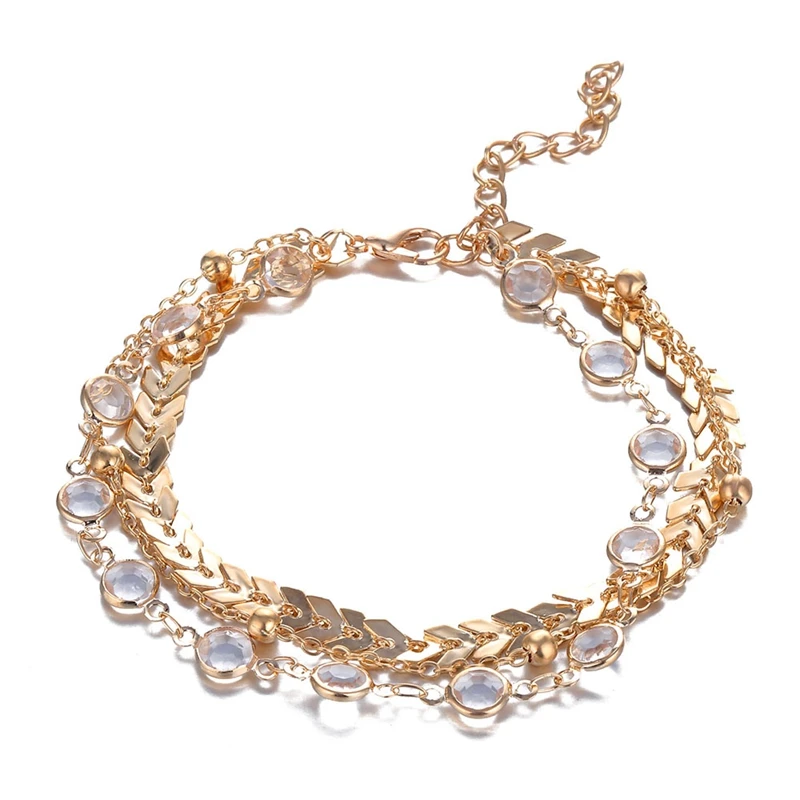 3 шт./компл. модный ножной браслет с блестками для женщин на ногу ювелирные