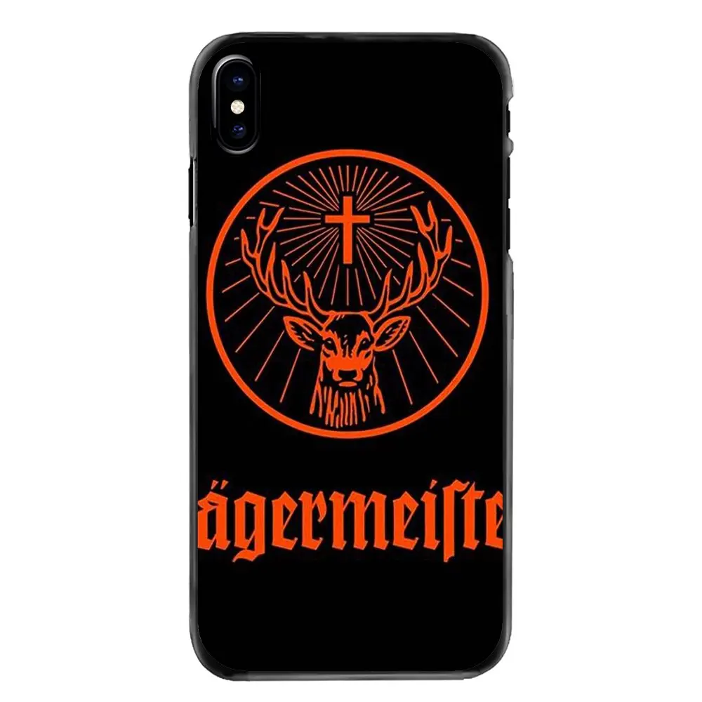 Art design логотип ЕГЕРМЕЙСТЕР пива Пластик черный чехол Чехол для iPhone 4 4S 5 5S 5C SE 6 S 7 8